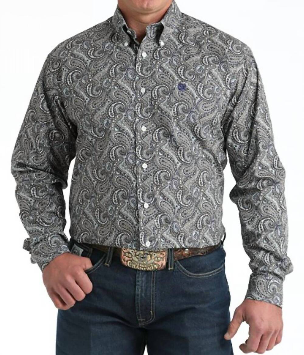 NEW CINCH classic paisley print button shirt in multi